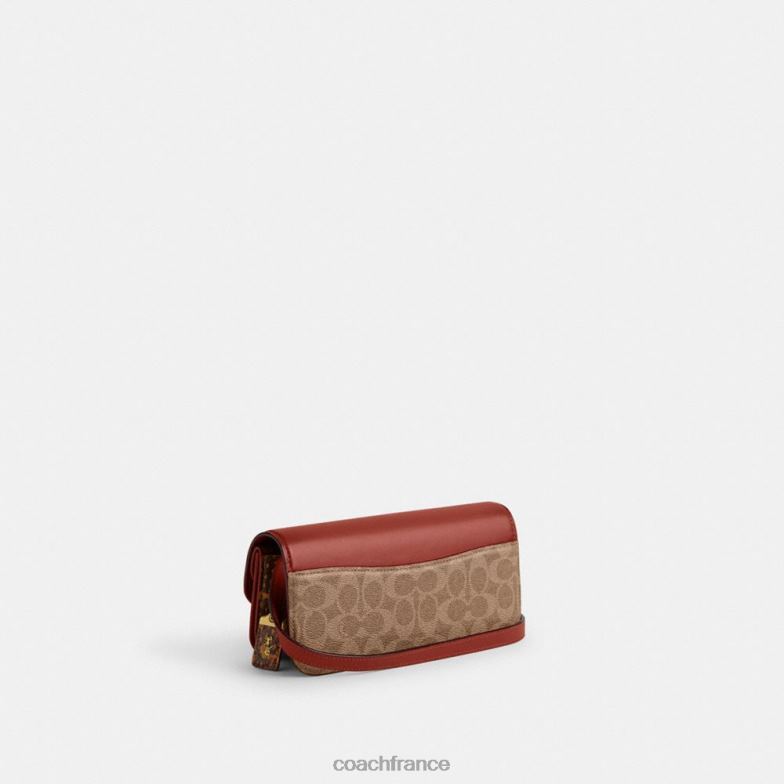 Coach femmes sac idol 23 en toile signature avec détail en peau de serpent b4/bronze rouille HHR6J36