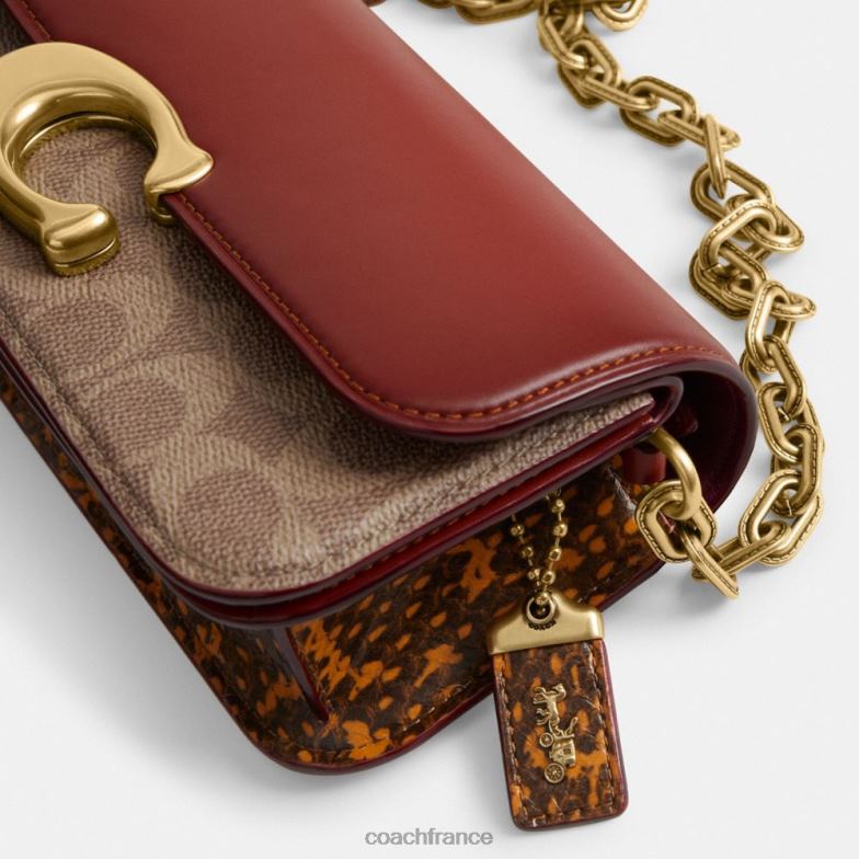 Coach femmes sac idol 23 en toile signature avec détail en peau de serpent b4/bronze rouille HHR6J36