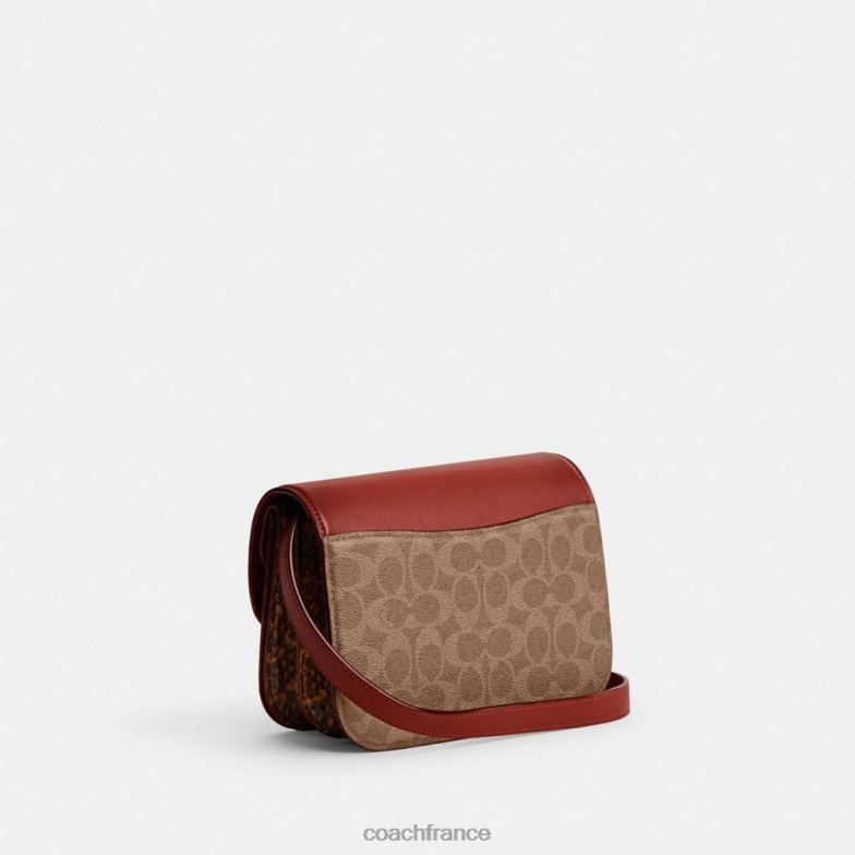 Coach femmes sac idol en toile signature avec détail en peau de serpent b4/bronze rouille HHR6J46