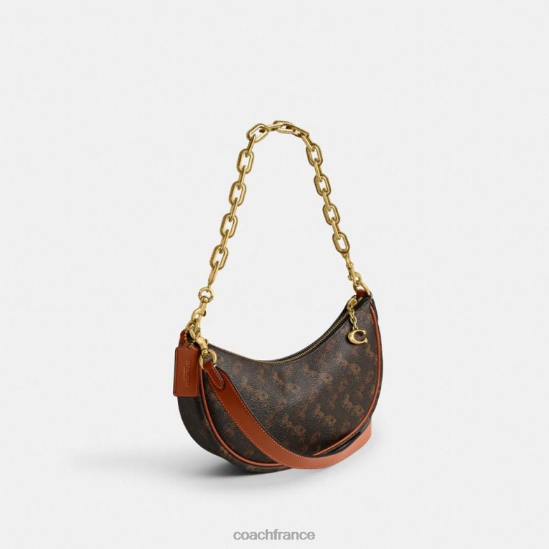 Coach femmes sac bandoulière mira avec imprimé chevaux et calèches b4/truffe ambre bruni HHR6J53