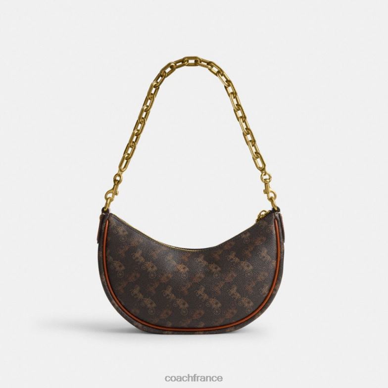Coach femmes sac bandoulière mira avec imprimé chevaux et calèches b4/truffe ambre bruni HHR6J53