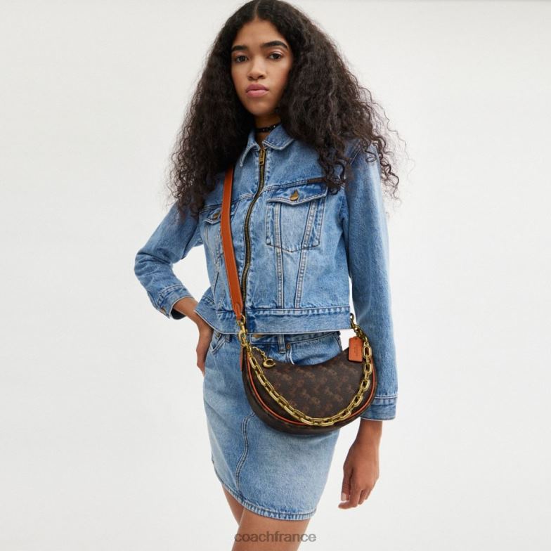 Coach femmes sac bandoulière mira avec imprimé chevaux et calèches b4/truffe ambre bruni HHR6J53