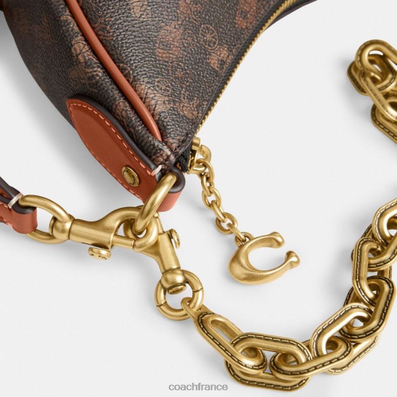Coach femmes sac bandoulière mira avec imprimé chevaux et calèches b4/truffe ambre bruni HHR6J53