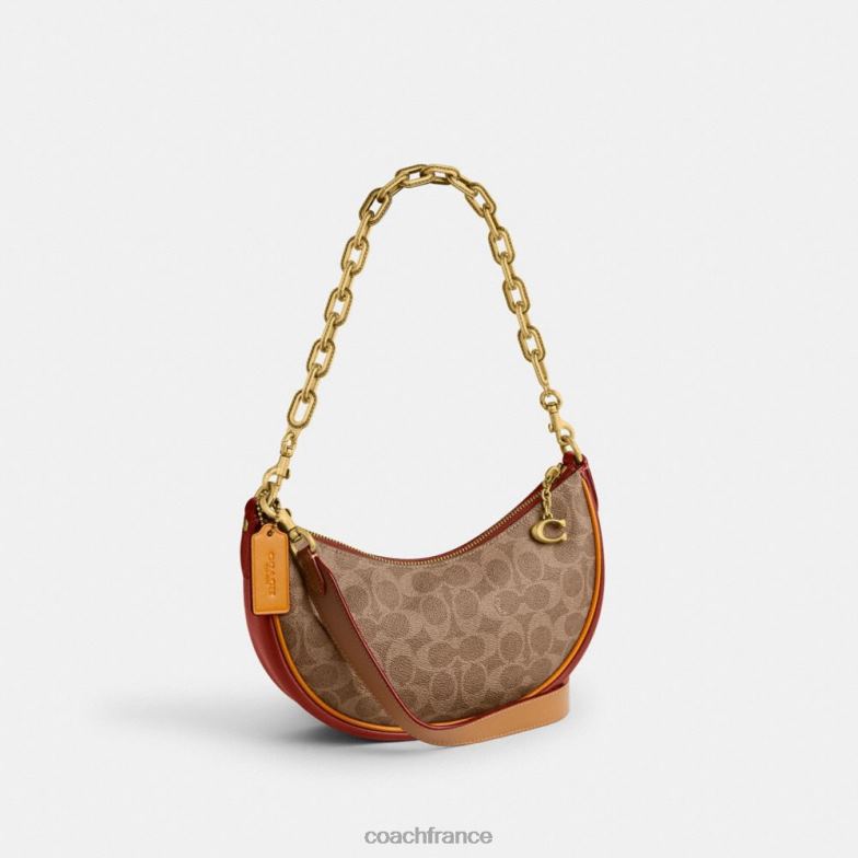 Coach femmes sac porté épaule mira en toile signature b4/bronze rouille HHR6J54