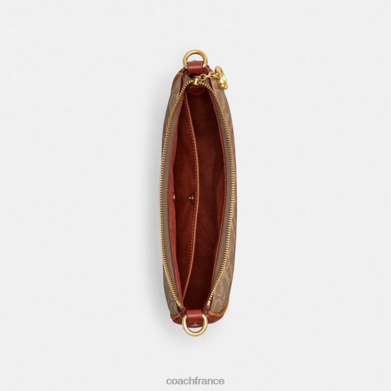 Coach femmes sac porté épaule mira en toile signature b4/bronze rouille HHR6J54