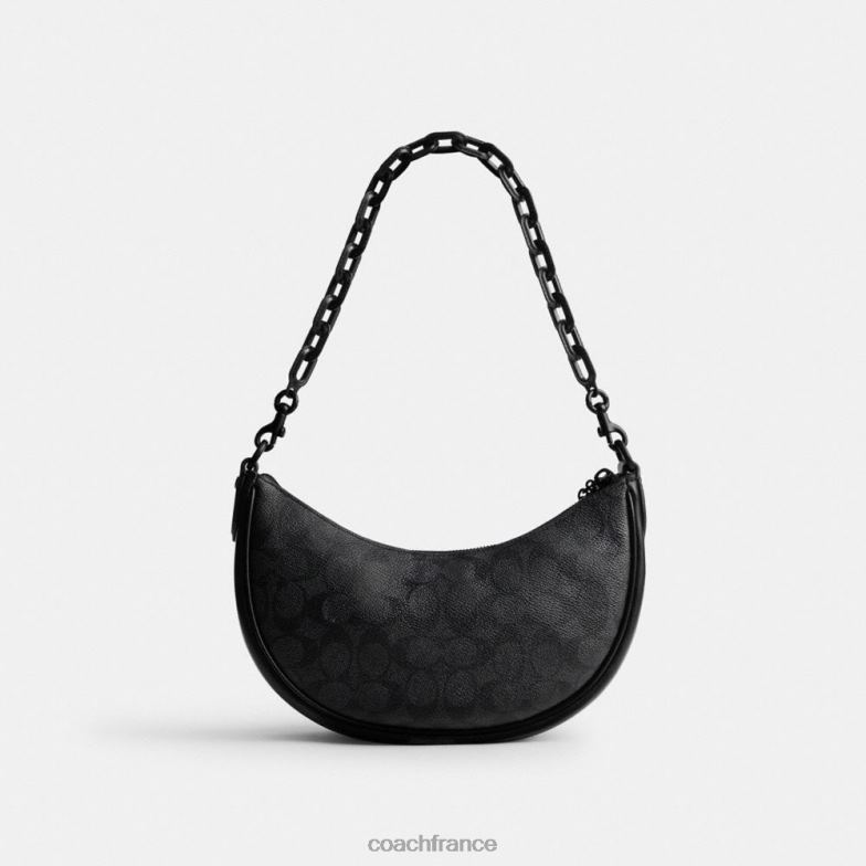 Coach femmes sac porté épaule mira en toile signature mw/charbon/noir HHR6J52