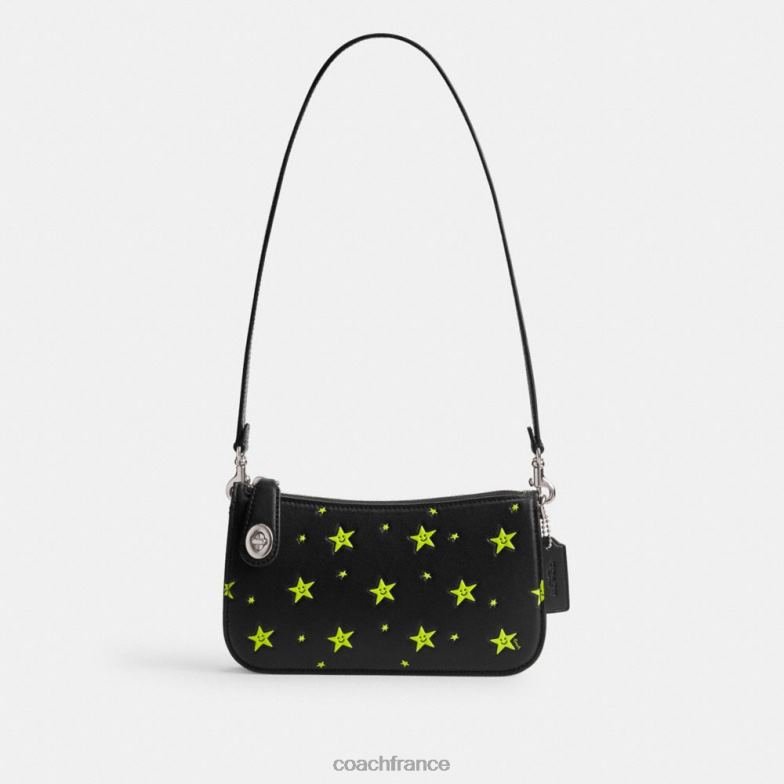 Coach femmes cosmic coach - penn, sac porté épaule avec imprimé étoiles gauche/noir multi HHR6J71