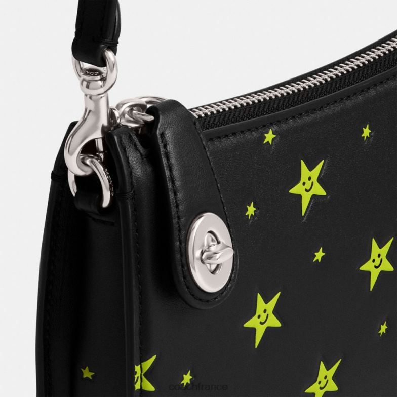 Coach femmes cosmic coach - penn, sac porté épaule avec imprimé étoiles gauche/noir multi HHR6J71