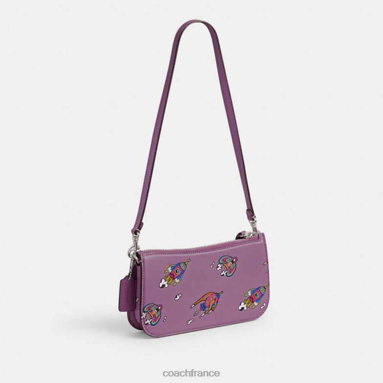 Coach femmes cosmic coach - penn, sac porté épaule à imprimé fusée gauche/orchidée violette multi HHR6J69