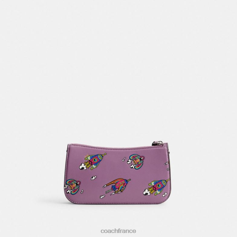 Coach femmes cosmic coach - penn, sac porté épaule à imprimé fusée gauche/orchidée violette multi HHR6J69