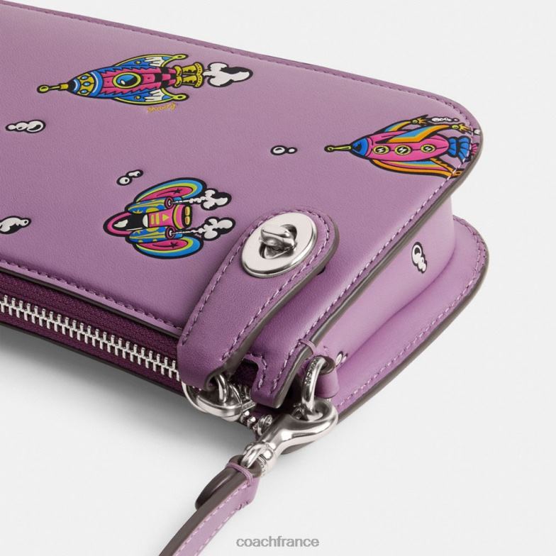 Coach femmes cosmic coach - penn, sac porté épaule à imprimé fusée gauche/orchidée violette multi HHR6J69