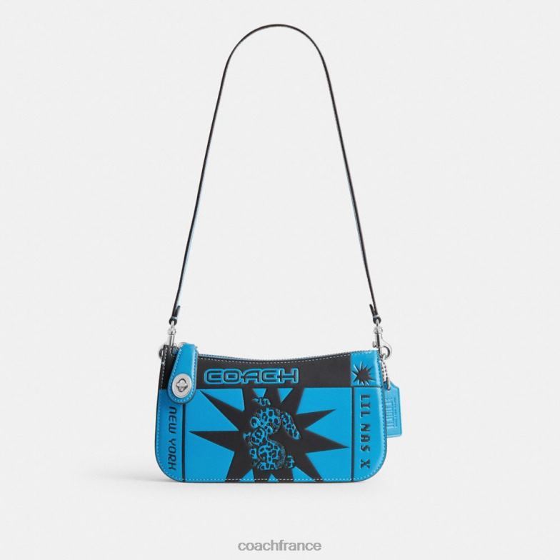 Coach femmes le sac à bandoulière lil nas x drop penn gauche/gauche/bunny flyer montero bleu HHR6J64