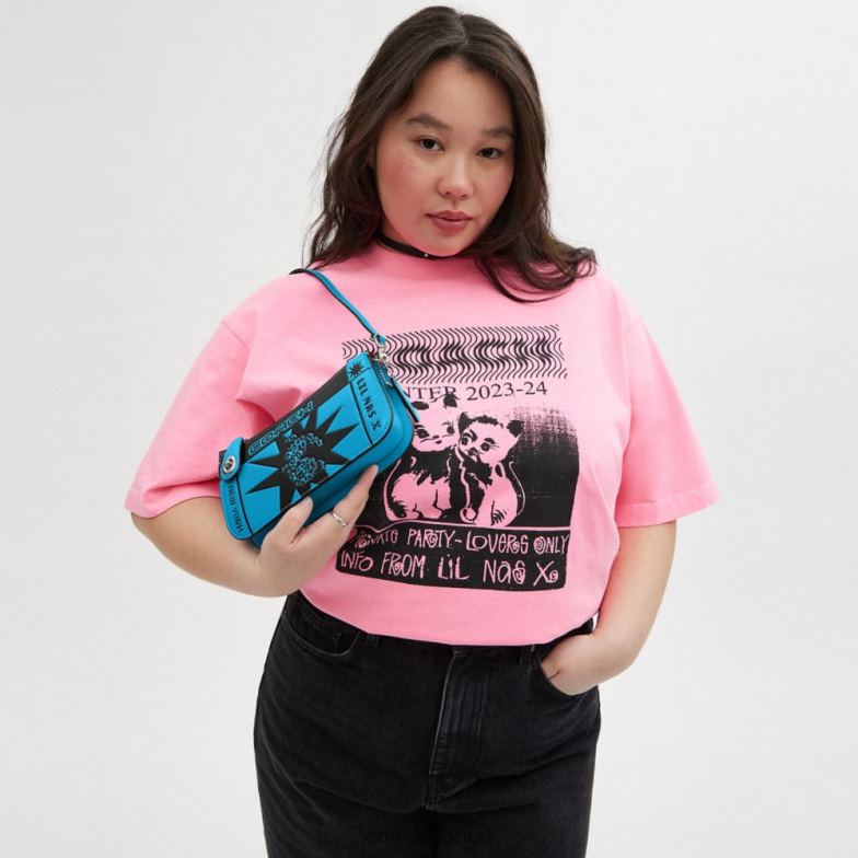 Coach femmes le sac à bandoulière lil nas x drop penn gauche/gauche/bunny flyer montero bleu HHR6J64