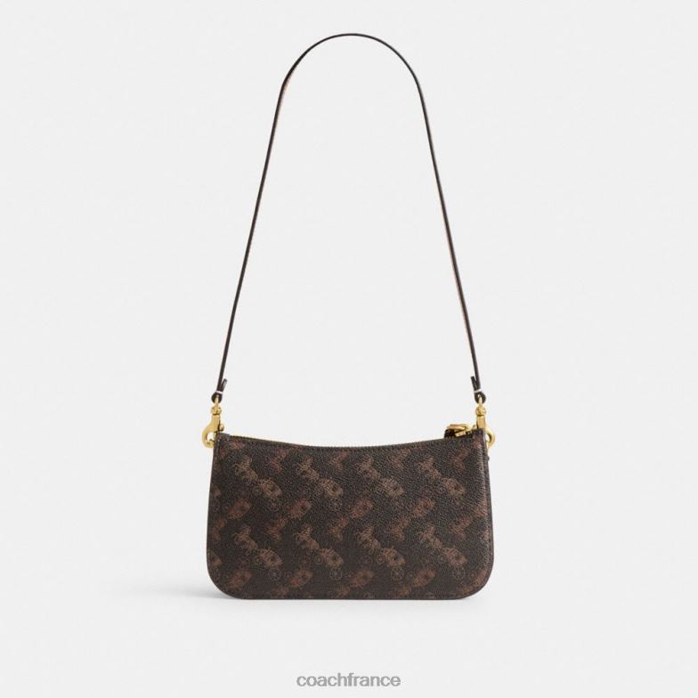 Coach femmes sac porté épaule Penn avec imprimé chevaux et calèches b4/truffe ambre bruni HHR6J74