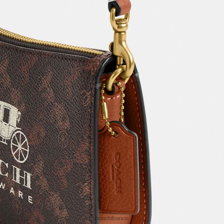 Coach femmes sac porté épaule Penn avec imprimé chevaux et calèches b4/truffe ambre bruni HHR6J74