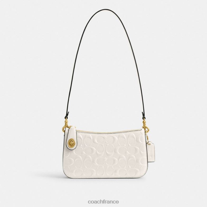 Coach femmes sac porté épaule Penn en cuir signature b4/craie HHR6J66