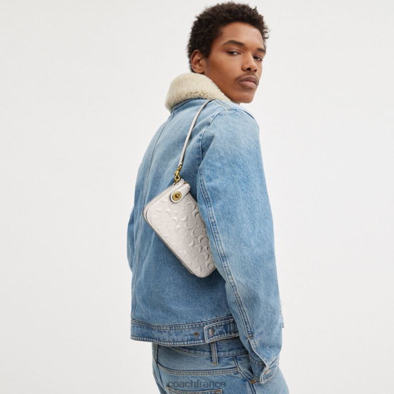 Coach femmes sac porté épaule Penn en cuir signature b4/craie HHR6J66