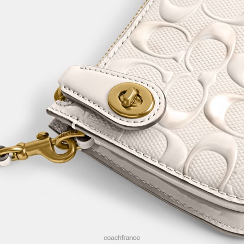 Coach femmes sac porté épaule Penn en cuir signature b4/craie HHR6J66