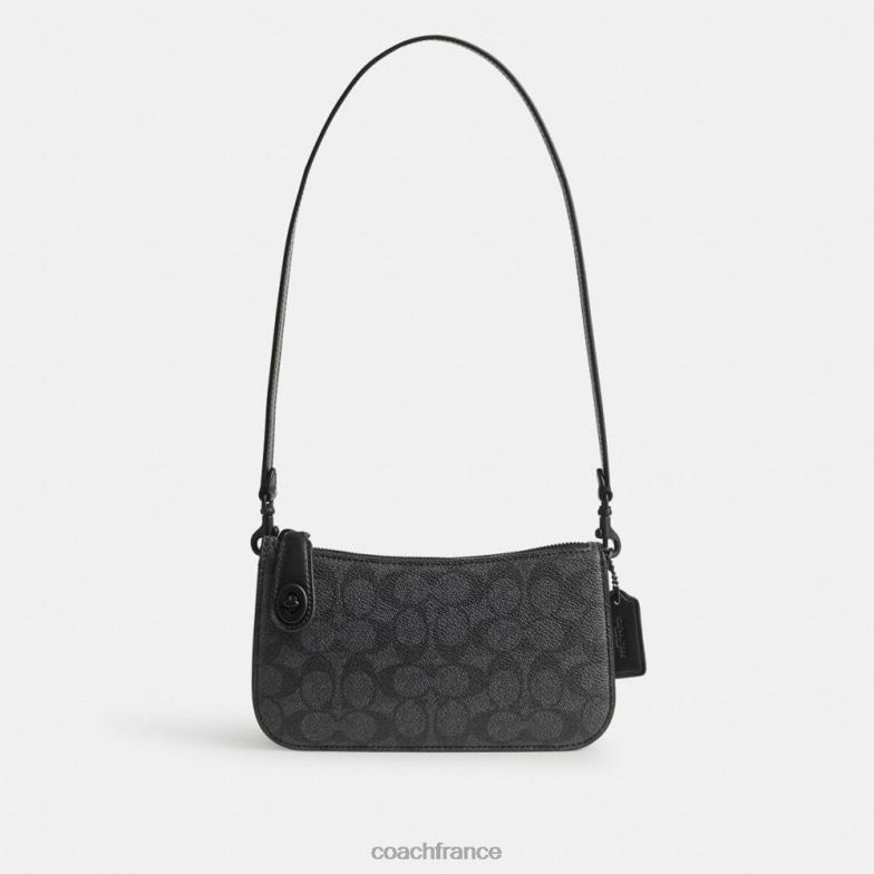 Coach femmes sac porté épaule Penn en toile exclusive mw/charbon/noir HHR6J65