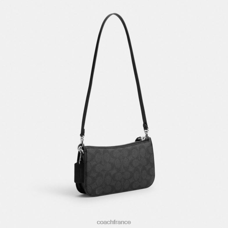 Coach femmes sac porté épaule lil nas x drop penn en toile signature g/g/kitten lockup noir HHR6J62