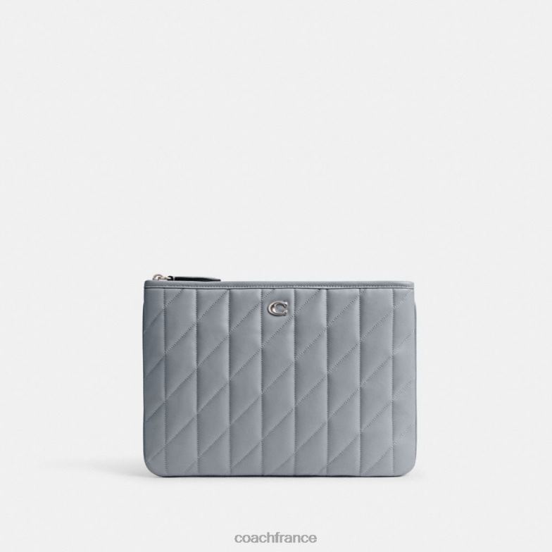 Coach femmes pochette 28 avec matelassage d'oreiller gauche/gris bleu HHR6J309