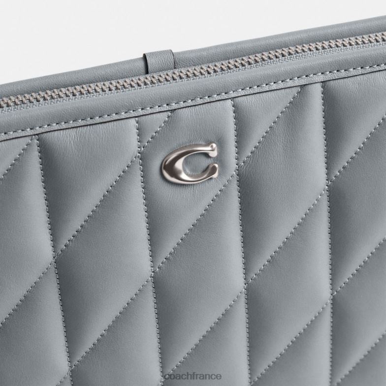 Coach femmes pochette 28 avec matelassage d'oreiller gauche/gris bleu HHR6J309