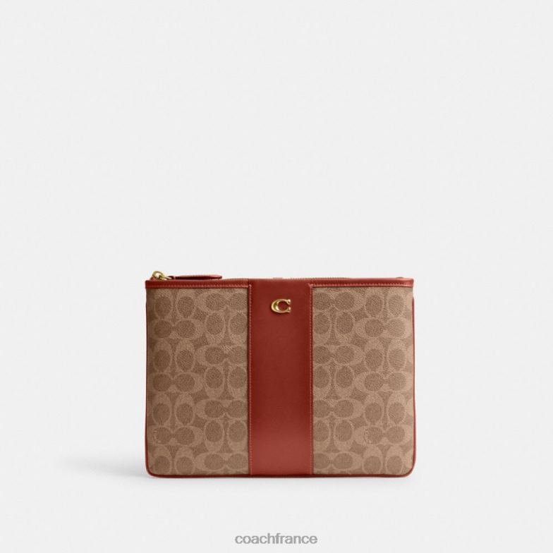 Coach femmes pochette 28 en toile signature b4/bronze rouille HHR6J315