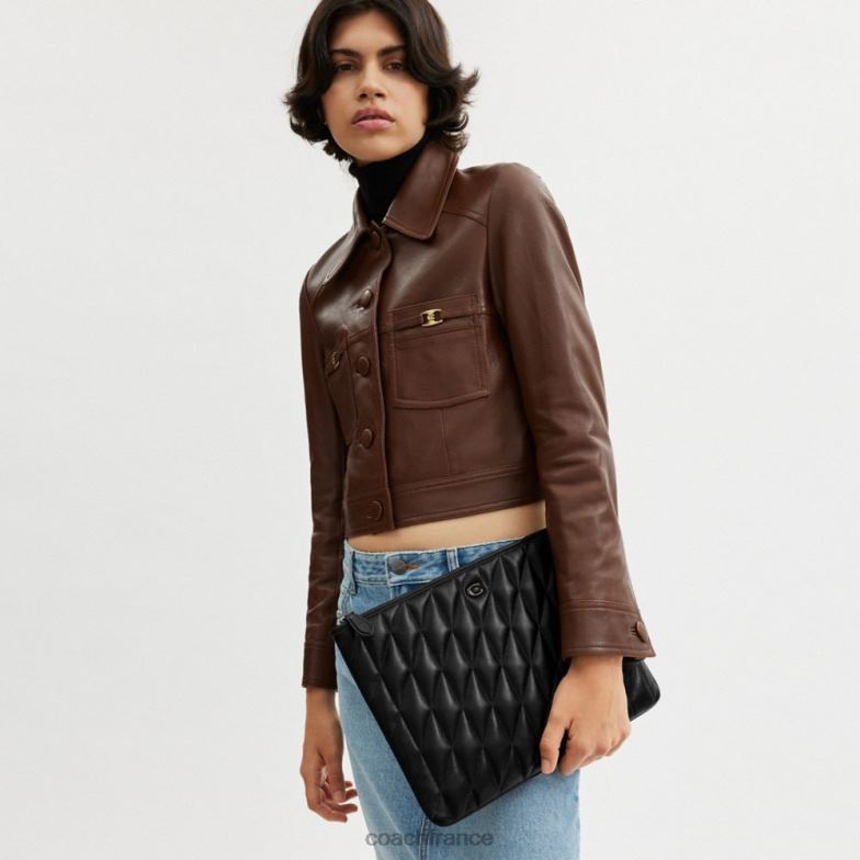 Coach femmes pochette 33 avec matelassage d'oreiller v5/noir HHR6J307