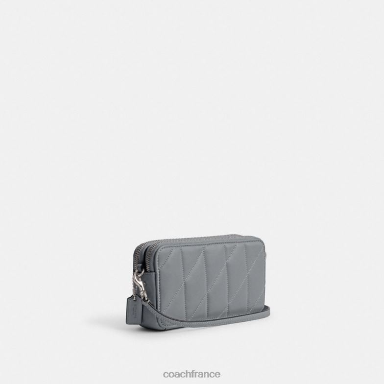 Coach femmes sac à bandoulière Kira avec coussin matelassé gauche/gris bleu HHR6J310