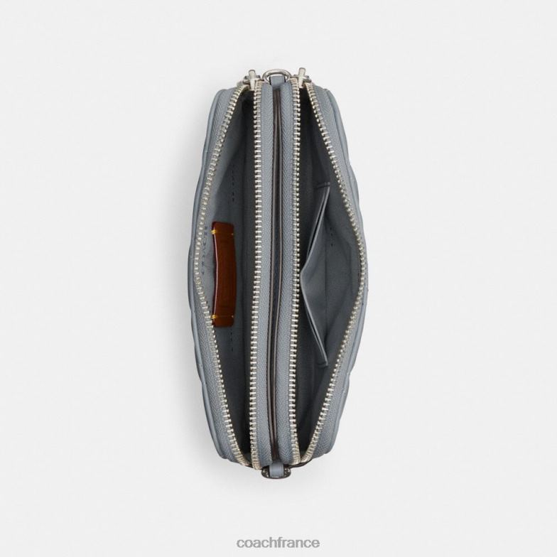 Coach femmes sac à bandoulière Kira avec coussin matelassé gauche/gris bleu HHR6J310