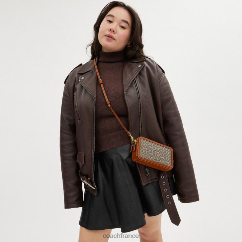 Coach femmes sac à bandoulière Kira en jacquard micro signature b4/cacao bruni amb HHR6J306