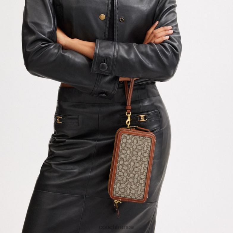 Coach femmes sac à bandoulière Kira en jacquard micro signature b4/cacao bruni amb HHR6J306
