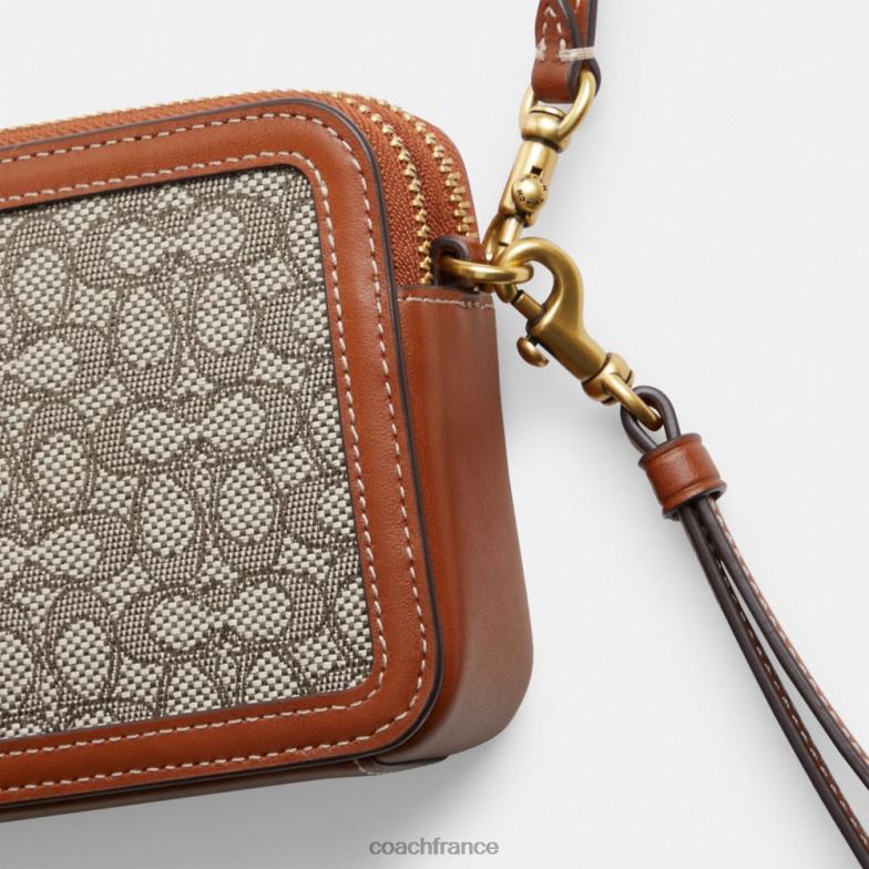Coach femmes sac à bandoulière Kira en jacquard micro signature b4/cacao bruni amb HHR6J306