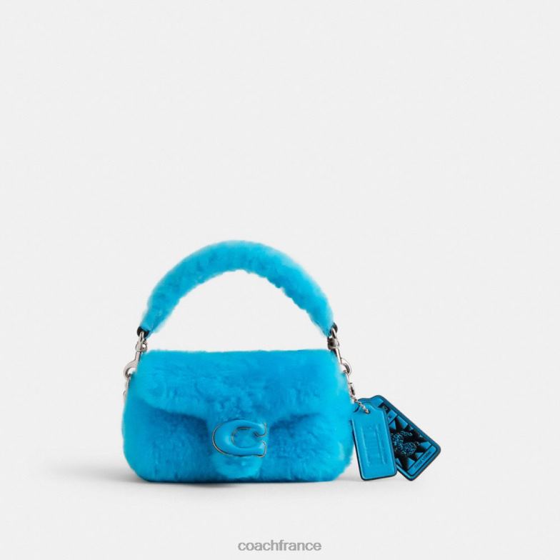 Coach femmes le lil nas x drop tabby 12 en peau de mouton gauche/montero bleu HHR6J99