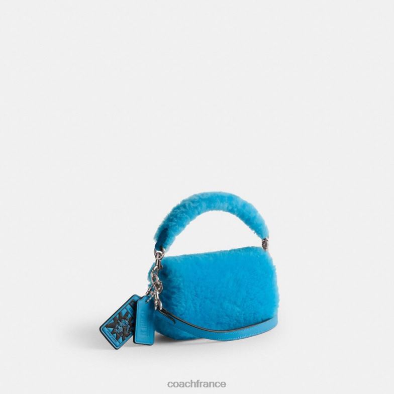 Coach femmes le lil nas x drop tabby 12 en peau de mouton gauche/montero bleu HHR6J99