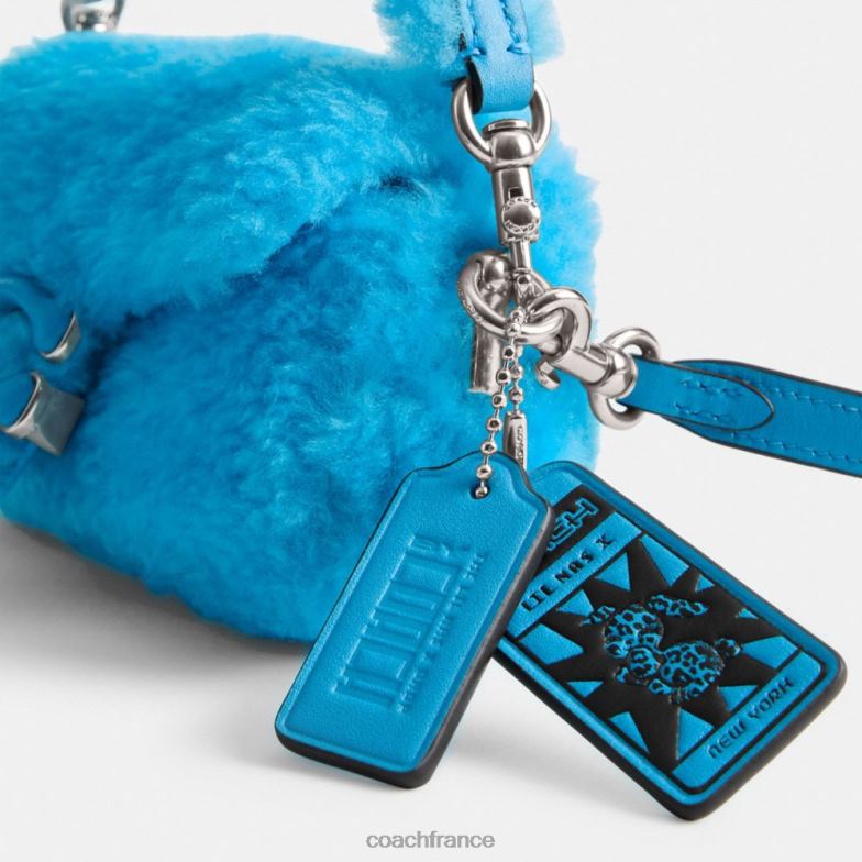Coach femmes le lil nas x drop tabby 12 en peau de mouton gauche/montero bleu HHR6J99