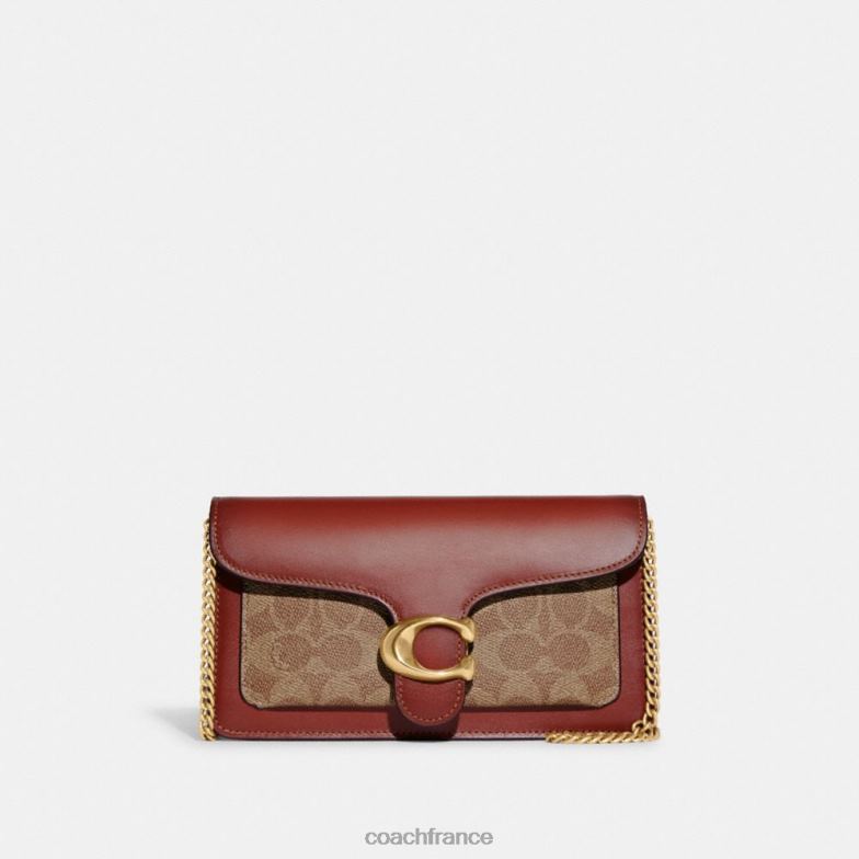 Coach femmes pochette à chaîne tabby en toile exclusive b4/bronze rouille HHR6J168