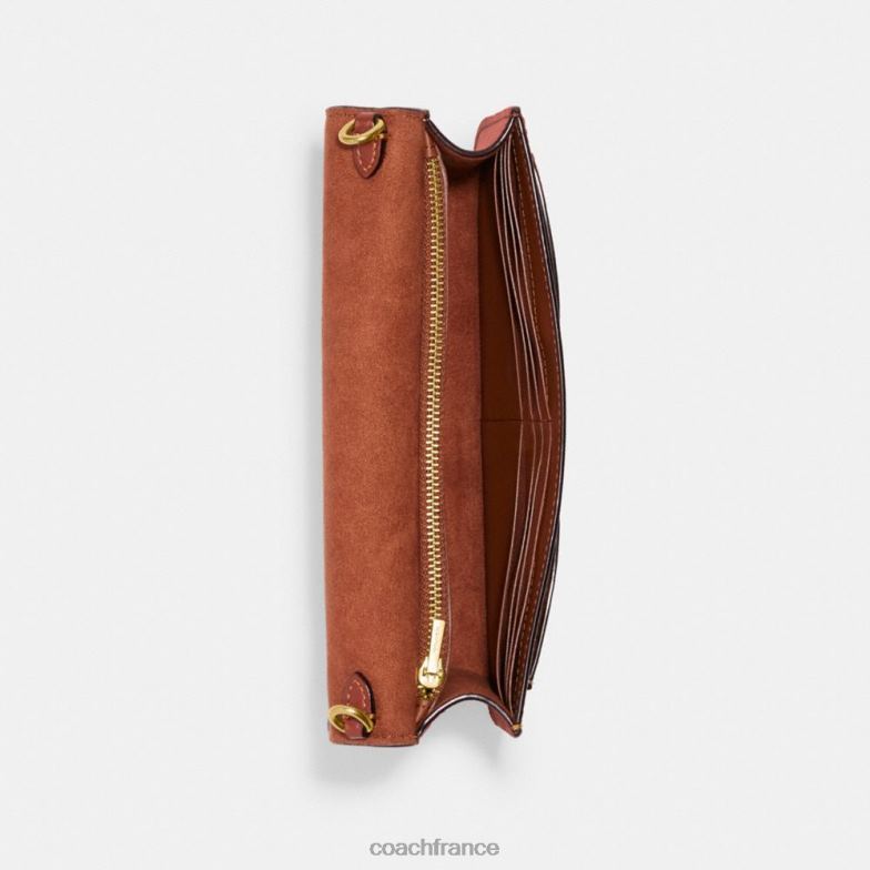 Coach femmes pochette à chaîne tabby en toile exclusive b4/bronze rouille HHR6J168