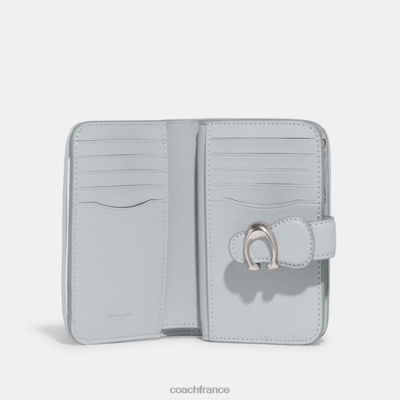 Coach femmes portefeuille tabby moyen en denim signature gauche/bleu pâle HHR6J156