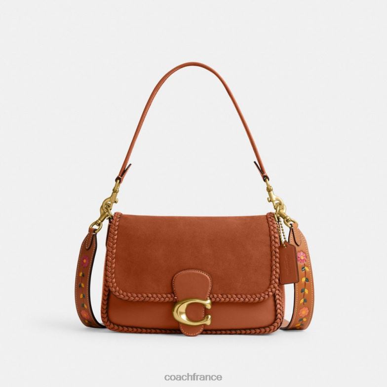 Coach femmes sac bandoulière soft tabby avec tresse b4/ambre bruni HHR6J122