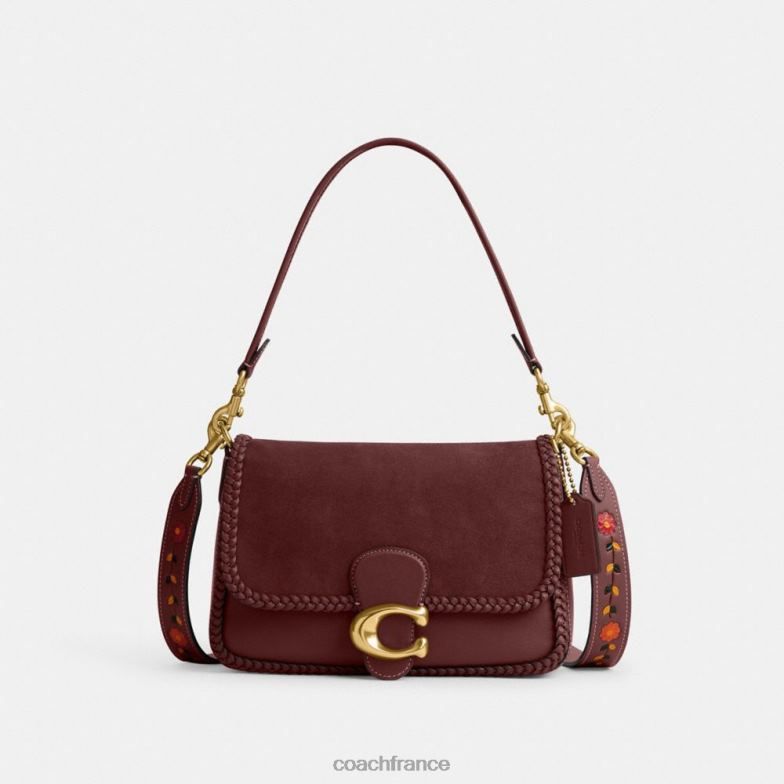 Coach femmes sac bandoulière soft tabby avec tresse b4/vin HHR6J129