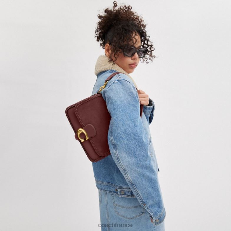 Coach femmes sac bandoulière soft tabby avec tresse b4/vin HHR6J129