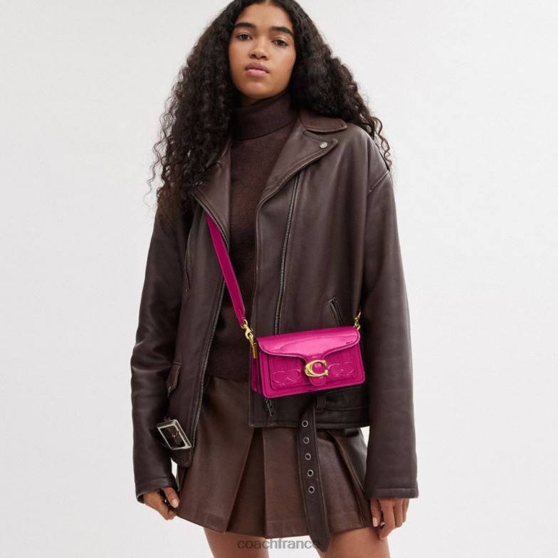 Coach femmes sac bandoulière tabby 20 en cuir signature b4/magenta HHR6J146