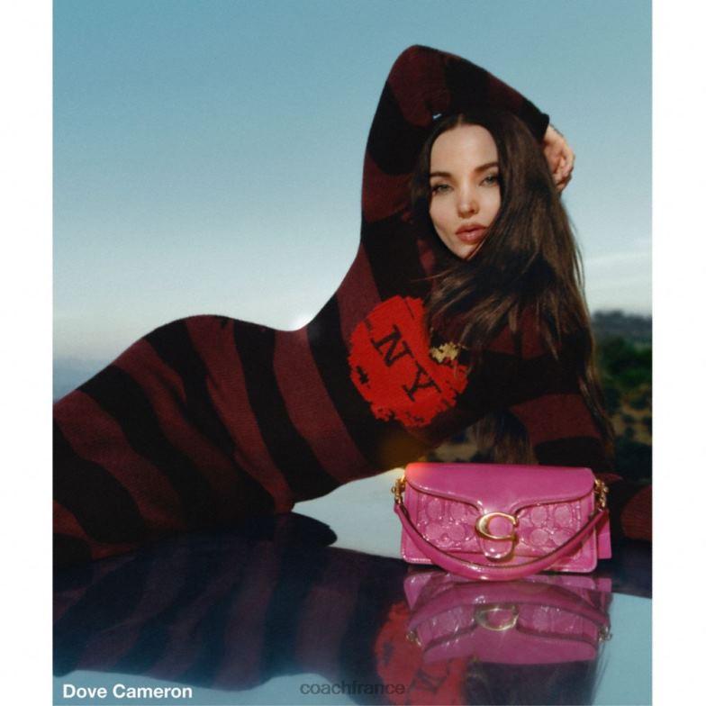 Coach femmes sac bandoulière tabby 20 en cuir signature b4/magenta HHR6J146