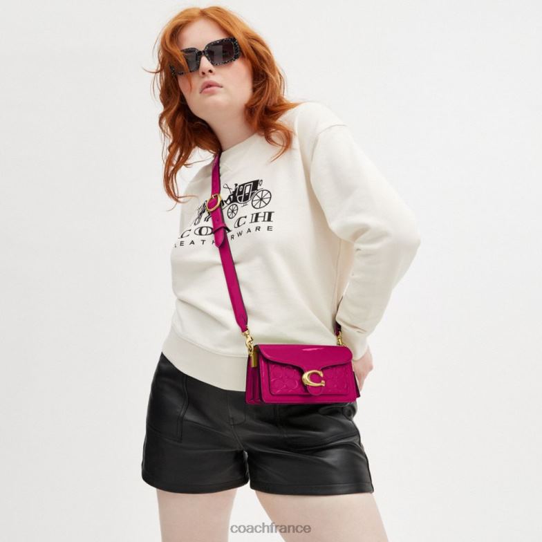 Coach femmes sac bandoulière tabby 20 en cuir signature b4/magenta HHR6J146
