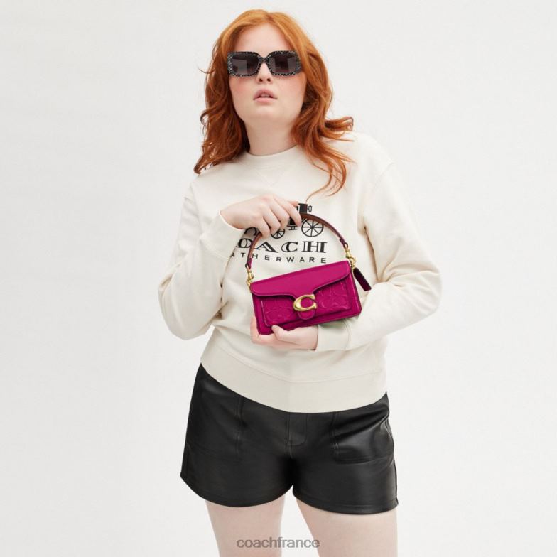 Coach femmes sac bandoulière tabby 20 en cuir signature b4/magenta HHR6J146