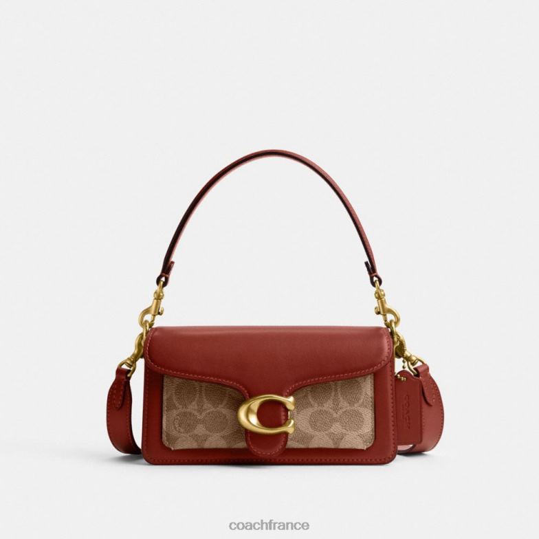 Coach femmes sac bandoulière tabby 20 en toile signature b4/bronze rouille HHR6J137