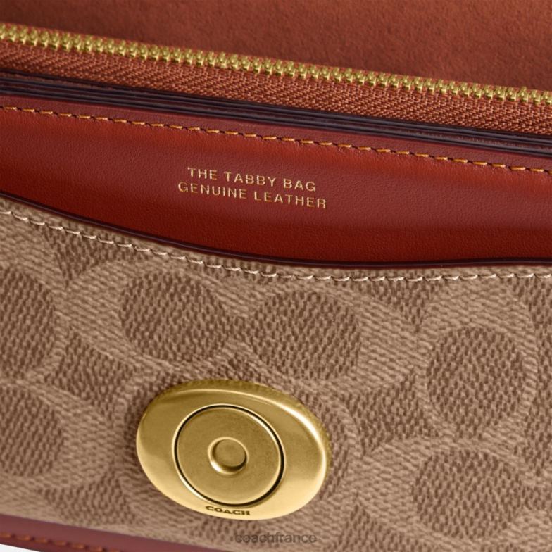 Coach femmes sac bandoulière tabby 20 en toile signature b4/bronze rouille HHR6J137