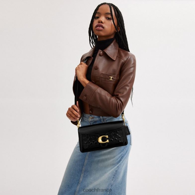 Coach femmes sac bandoulière tabby 26 en cuir signature b4/noir HHR6J143