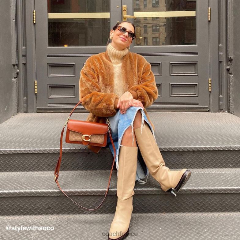 Coach femmes sac bandoulière tabby 26 en toile signature b4/bronze rouille HHR6J165